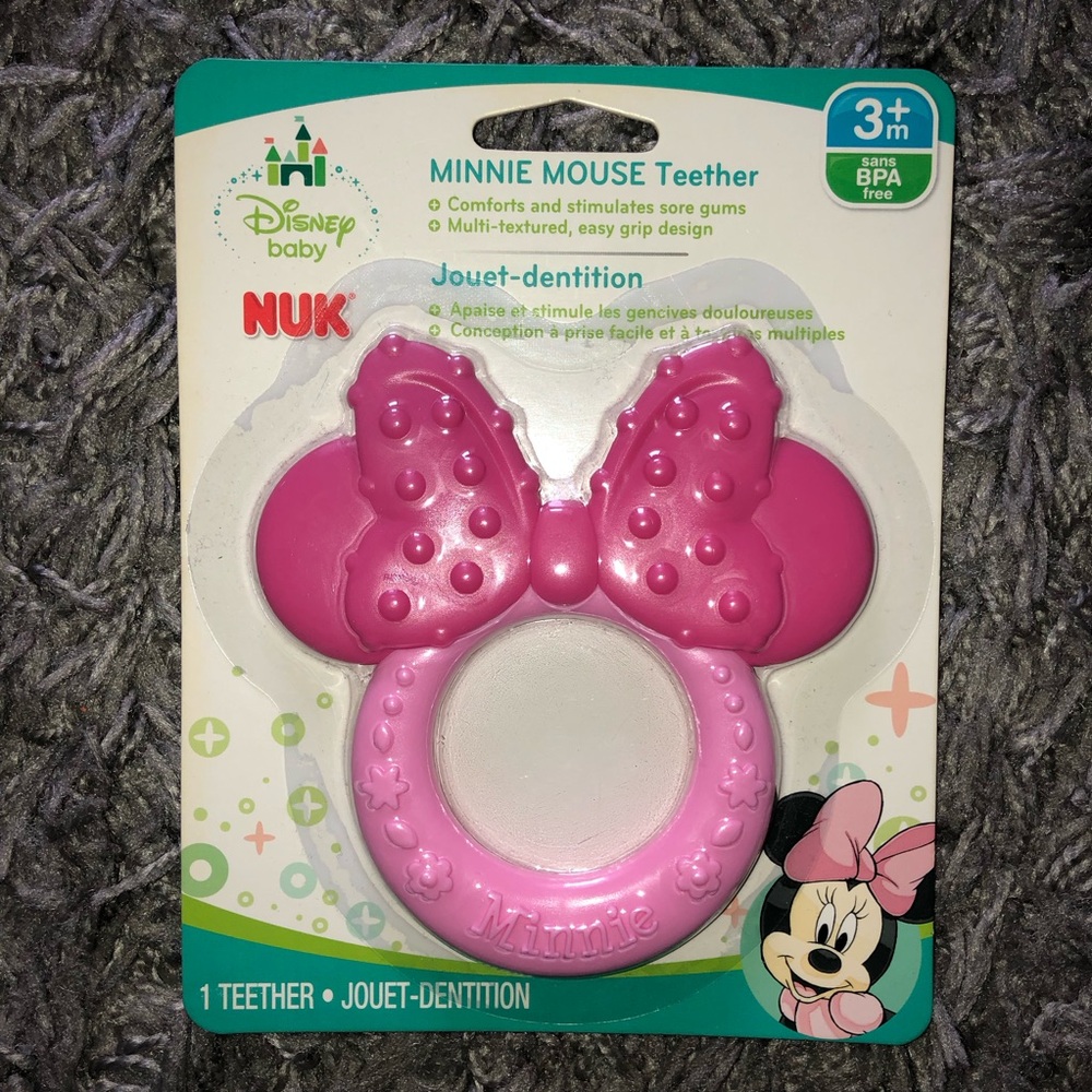 Disney Baby Minnie Mouse Pink Teether, New